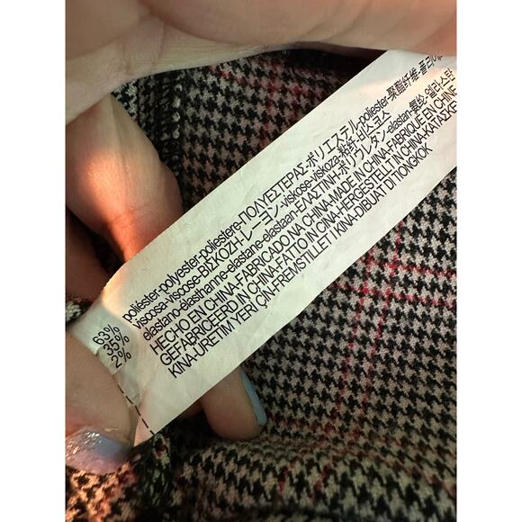 Zara houndstooth long sleeves sheath mini dress size Small - Picture 4 of 16